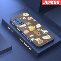 JIUMOO เคสสำหรับ VIVO V19 V19,เคส V19G ลายการ์ตูนสัตว์นอนหลับบางดีไซน์ใหม่ขอบสี่เหลี่ยมด้านข้างมีน้ำค้างแข็งโปร่งใสกันกระแทกเคสมือถือแข็งปลอกซิลิโคนคลุมทั้งหมดเคสป้องกันกล้องแบบนิ่ม