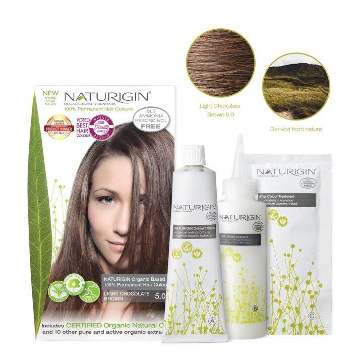 naturigin-5-0-chocolate-brown-permanent-organic-hair-color-dye-ไลท์ช็อกโกแลตบราวน์-5-0-สีผมออร์แกนิค-นำเข้าจากเดนมาร์ก-115ml