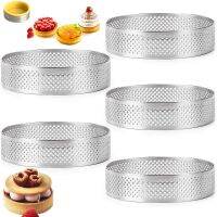 2/5/10pcs French Dessert Circular Tart Ring Stainless Steel Perforation Fruit Pie Quiche Cake Mousse Mold Kitchen Baking Mould Cables