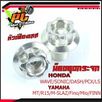 น็อตเลสอุดกระจก/น็อตสแตนเลสหัวเฟือง อุดกระจก HONDA/YAMAHA ( ราคาต่อคู่ )อุดกระจก X-MAX/WAVE/SONIC/PCX/MSX/MT/ MIO/FINO/NOUVO/น็อตเลสปิดรูกระจก