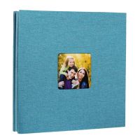 Photo Album Self Adhesive Scrapbook for Wedding/Family/Lovers Linen Cover DIY Gift for Valentines Day Mothers