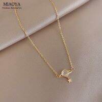 MIAOYA Fashion Jewelry Shop เพทาย สตาร์ แพลนเน็ต สร้อยคอจี้ผู้หญิง INS ของขวัญเครื่องประดับคุณภาพสูงสีทอง