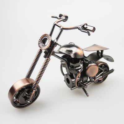 Statue Metal Motorcycle Figurines Model Retro Motor Figurine Metal Decoration Handmade Iron Motorbike Prop Vintage Home Decor