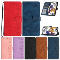 Butterfly Embossed Leather Case For Xiaomi Mi 10T 12T 12 Lite 13 Redmi 6A 9 9C 9A K40 Note 6 Pro 8T 9T 11 11S 12 Pro Back Cover