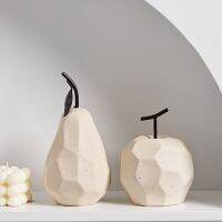 【hot】□ nordic sculpture figurines for interior office desk accessories decor pear apple ceramic abstract Fruit Ornaments