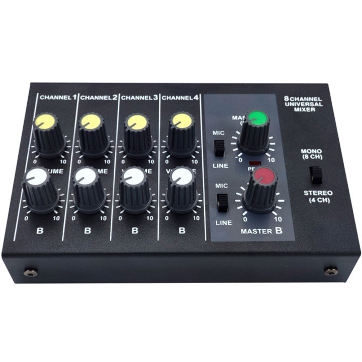 keyng-คลังสินค้าพร้อม-mixer-mix-428รุ่นแรก-metal-portable-mini-8-way-mixer-sound-console-extender-audio-mixer-subminiature-low-noise-8-channel-mono-stereo-audio-mixer