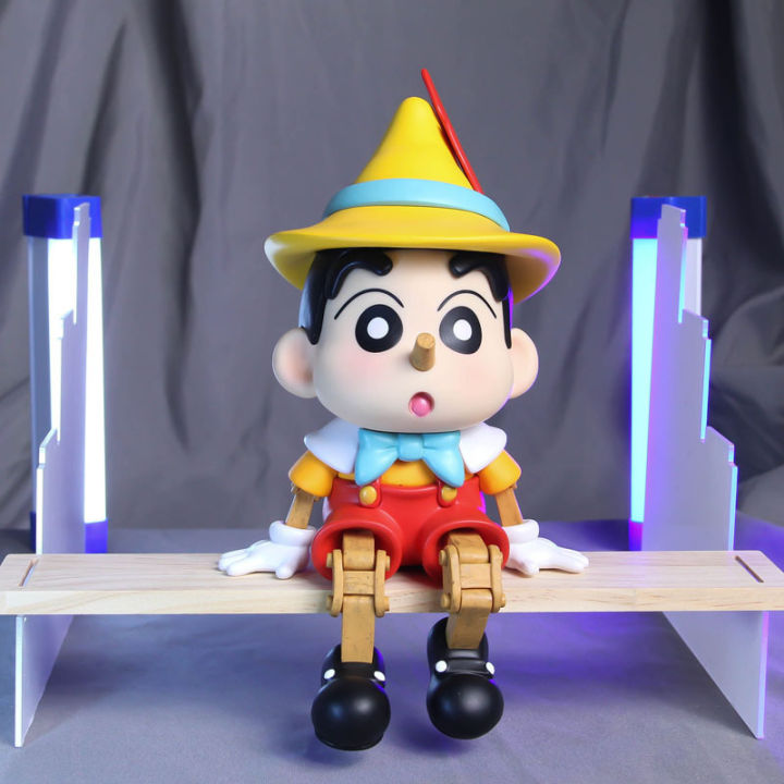 หุ่นอะนิเมะ18cm-รูปปั้นเครยอนชินจังพิน็อกคิโอหุ่นพีวีซีตุ๊กตาโมเดลของขวัญตกแต่งบนโต๊ะของเล่น