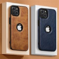 【Enjoy electronic】 Ultra Thin Slim Leather Phone Case For iPhone 13 Pro Max 12 11 Pro Max XR X 7 Plus 14 Shockproof Bumper Soft Business Back Cover