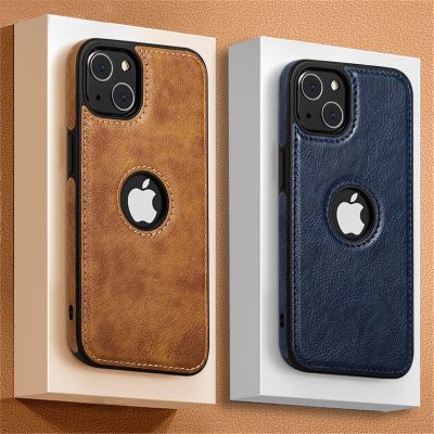 「Enjoy electronic」 Ultra Thin Slim Leather Phone Case For iPhone 13 Pro Max 12 11 Pro Max XR X 7 Plus 14 Shockproof Bumper Soft Business Back Cover