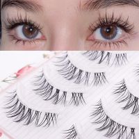 5 Pair Fake Eyelashes Natural Crisscross Lashes Soft Fluffy Wispy 3D Invisible Band Reusable False Eyelash Extension Makeup Tool