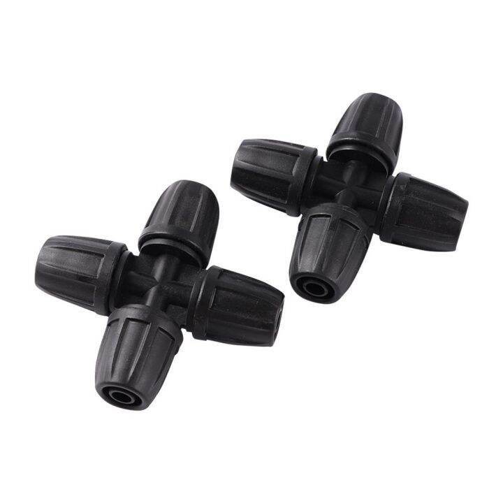 aquarium-irrigation-plastic-lock-nut-4-way-connector-8-11mm-hose-connector-garden-plug-water-pipe-connector-5-pcs-pipe-fittings-accessories