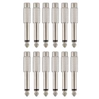 6.3mm 0.6cm Mono Male Connector to RCA Female Jack Audio Adapter 12Pcs