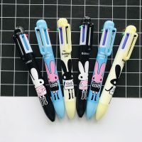 【☊HOT☊】 miciweix เครื่องอัดปากกาลูกลื่น6สีสำหรับครอบครัวกระต่ายน่ารัก1เครื่องปากกาเขียนปากกาลูกลื่นอุปกรณ์การเรียนสำนักงานนักเรียน