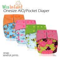 Onesize AIO&amp;Pocket Cloth Diaper For 3-15 Baby,S M L Adjustable,Double Leaking Guards With Charcoal Insert