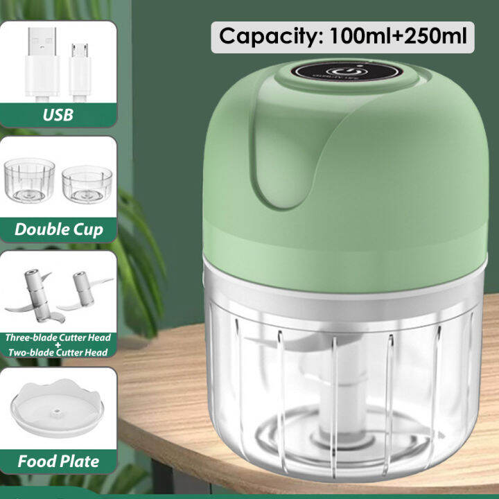 มินิ-usb-ไร้สายไฟฟ้ากระเทียมเจ้าชู้100250มิลลิลิตรกดเนื้อผักพริกเครื่องบดเนื้อสับอาหารอุปกรณ์ครัว