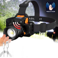 Touch Light High Power LED Headlight Sensor T6 Head Lamp 8000lumens Flashlight Torch Headlamp Built-in 2 X 18650 for Camping,Hiking