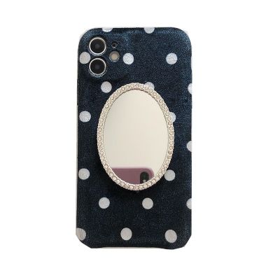 velvet phone case for iphone12mini with mirror back case