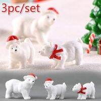 3ชิ้น/เซ็ตสัตว์Miniatureคริสต์มาสหมีขั้วโลกFigurinesสวนMicro Snow Landscape DIYอุปกรณ์เสริม-gnxfnxfhnxfnxff