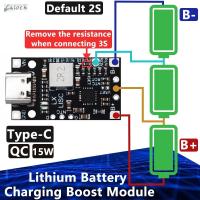 CALOCH BMS 15W โมดูลเพิ่มการชาร์จไฟแบตเตอรี่ลิเธียม8.4V 12.6V 1.5A Type-C USB 2-3S ก้าวขึ้นแผลงที่แปลงโมดูล2S/3S เพิ่มการแบตเตอรี่ลิเธียมโมดูลตัวแปลง