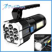 PETIRUN ไฟฉายอเนกประสงค์ Led โคมไฟแคมปิ้งพลาสติก,สว่างมากแบบ USB ชาร์จได้พร้อมไฟฉายด้านข้าง