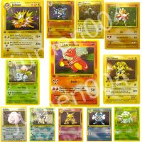 1996 12ชิ้น/ชุดแฟลชการ์ด Charizard Blastoise Venusaur Mewtwo Zapdos Pokemon การ์ดของเล่นคอลเลกชันเกม