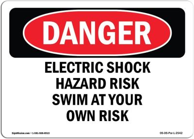 OSHA ป้ายอันตรายความเสี่ยงไฟฟ้าช็อตการว่ายน้ำที่มีความเสี่ยงป้ายอลูมิเนียมมีความเสี่ยงของคุณเองปกป้องของคุณเว็บไซต์ก่อสร้างธุรกิจพื้นที่ร้านค้าทำในสหรัฐอเมริกา