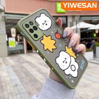 YIWESAN เคสสำหรับ OPPO A93 2020 F17 Pro Reno 4F Reno 4 Lite เคสนิ่มลายการ์ตูนหมีกระต่ายมีน้ำค้างแข็งโปร่งใสแข็งขอบสี่เหลี่ยมด้านข้างกล้องปลอกซิลิโคนกันกระแทก