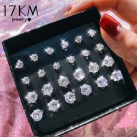 【YP】 Round Stud Earrings Set Color Rhinestone Bow Brinco Jewelry