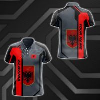 Albania Flag Graphic Uniform Custom Name Polo Shirts Summer Casual Streetwear Mens Fashion Loose Jersey Plus Size Sportswear