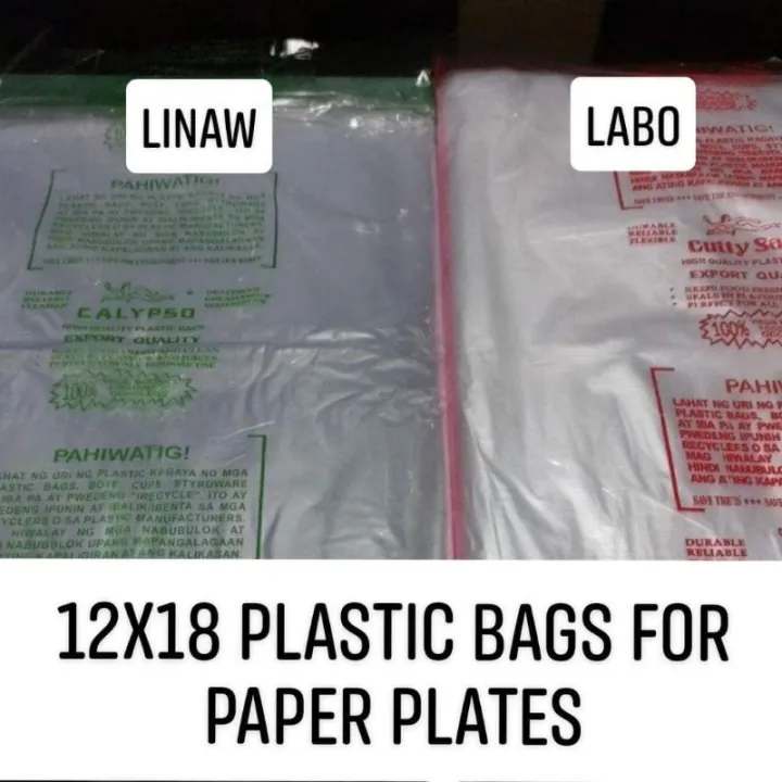 Plastic Bag for Paper Plate 12x18 LaboLinaw (100pcs) Lazada PH
