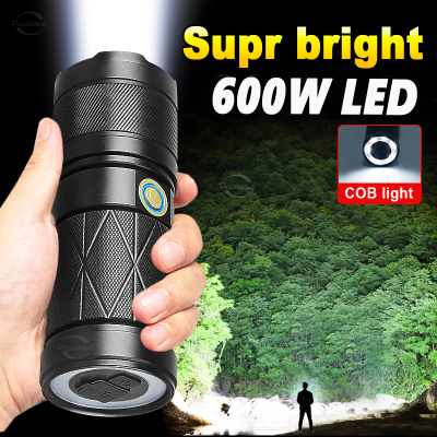 New 600W Powerful LED Flashlight Built-in 12000mAh Rechargeable Flash Light Long Shot Torch Light Camping Waterproof Hand Lamp