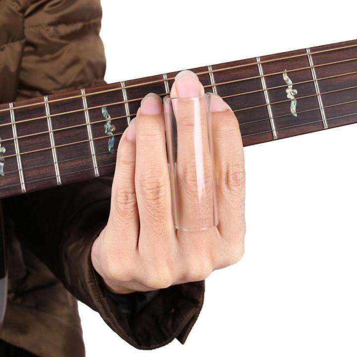 slider-tube-transparent-glass-guitar-bass-finger-protection-sleeve-accessories-guitar-pick-accessories-60mm-length-guitar-bass-accessories