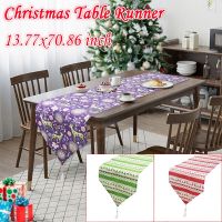 Christmas Table Runner Xmas Deer and Snowflake for Family Dinner Decoration Outdoor or Indoor Parties 13.77x70.86 Inch