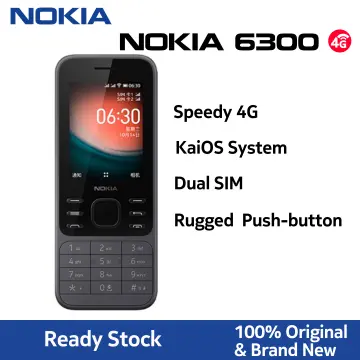 Nokia 6300 4G Feature Phone Dual SIM KaiOS Wifi Multilingual 2.4 Inch FM  Radio Bluetooth Rugged Mobile Phone