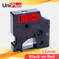 เทปสีแดงเปลี่ยนฉลาก LM160 D1 12มม. * 7ม. เครื่องพิมพ์สติกเกอร์ UniPlus 45017 LM450สำหรับนักเขียน Dymo Labelmaker สีดำบนเครื่องสแกน PNP