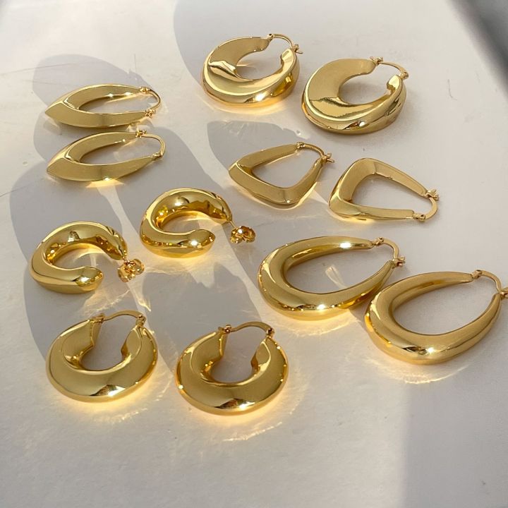 charmoment-jewelry-minimalism-earrings-gold-color-round-geometry-aesthetic-hoop-earring-street-style-korean-trend-jewellery-gift