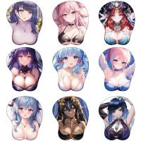 ▦ Genshin Impact 3D Silicone Mousepad Raiden Shogun Yae Miko Kokomi Wrist Support Mouse Pad Anime Game Sexy Wrist Rest Mouse Mat