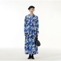 XITAO Dress Fashion Casual Print Shirt Dress