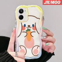 เคส JIUMOO สำหรับ Realme 10เคสการ์ตูนน่ารักยิ้มโชคดีกระต่ายขอบเนื้อครีมนุ่มเคสมือถือกันกระแทกแบบใสสร้างสรรค์เคสซิลิกาเจลฝาครอบป้องกันโปร่งใสลายกล้องถ่ายรูป