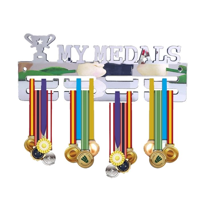 yf-silver-triathlon-medal-display-mirror-home-running-rack-hook-storage-sports-hanger-football-stand-acrylic-wall-decoration