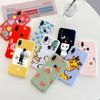 ☍☇☏ Soft PTU Silicone Shell For Xiaomi Redmi Note 6 7 Pro Case Cartoon Cute Animal Matte Shell For Redmi Note 6 7 Pro Phone Cover