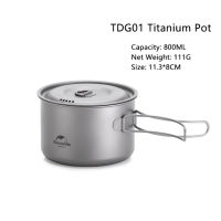 Naturehike Outdoor Titanium Pot Frying Pan Cup Mug Ultra-light Camping Hiking Picnic Tableware Kitchenware 800ml 1250ml