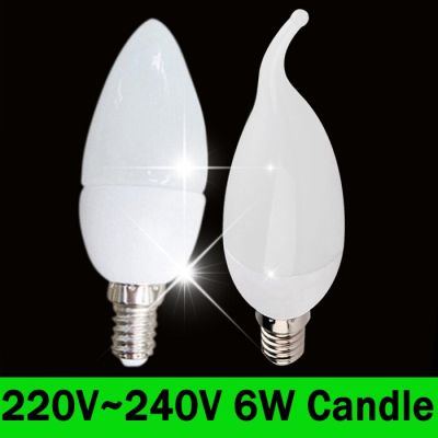 【✔In stock】 gaqiugua6 หลอดไฟเทียน Led E14 6W เทียน Led โคมไฟเทียนไขอายุการใช้งานคาร์บอนต่ำ Smd2835 Ac220-240v สีขาว/ขาวอบอุ่นประหยัดพลังงาน10ชิ้น/ล็อต