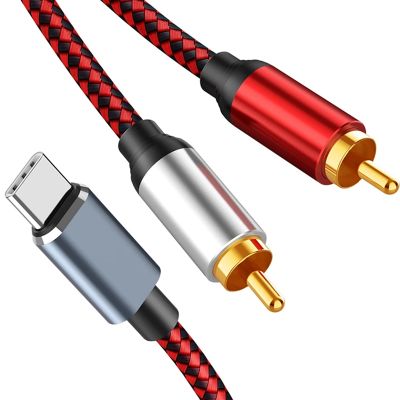 USB C to 2 RCA Audio Cable Type C Male to 2 RCA Male Audio Cable for Xiaomi Huawei Tablet Speaker Amplifier TV