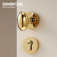 Dooroom Serrure de Porte En Laiton Ensemble Moderne Brillant Or PVD Chambre Intérieur Salle De Bain Mannequin Intimité Passage Caché Porte Ensemble de Levier