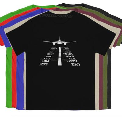 Vintage Males T Shirt Phonetic Alphabet Airplane Pilot Flying Aviation Summer Tops Men T Shirts T-shirts Vintage Big Sale