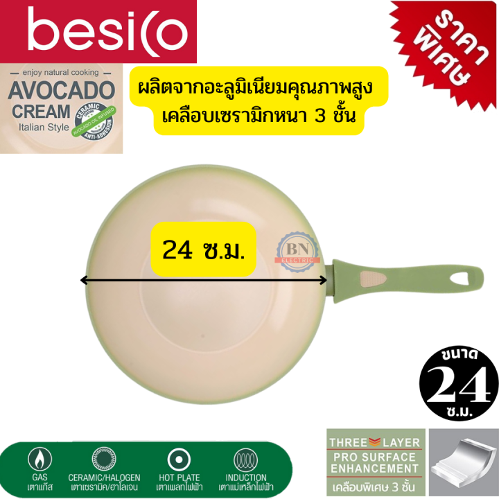 กระทะหม้อเซรามิค-ชุดหม้อกระทะ-besico-รุ่น-the-avocado-cookware-series-ผลิตจากอะลูมิเนียมคุณภาพสูง-เคลือบเซรามิกหนา-3-ชั้น-แข็งแรง-ใช้ได้กับเตาทุกชนิด