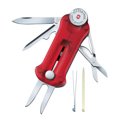 Victorinox มีดพับ/อุปกรณ์กอล์ฟ Swiss Army Knives - Golf Tool, Red Transparent (0.7052.T)
