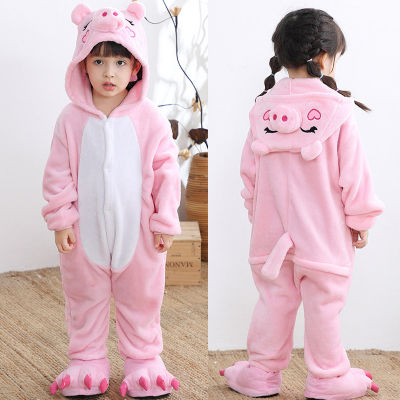 Kids Pig Costume Animal Sleepwear Children Onesies Pajamas for Boys Girls Kigurumi Cosplay Cute Homewear Jumpsuit 【No Shoes】