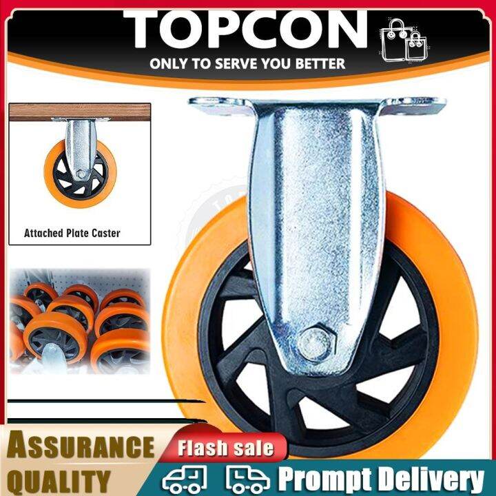 Topcon Heavy Duty Fixed Casters Trolley Wheels 1.5'' 2'' 3'' 4 5